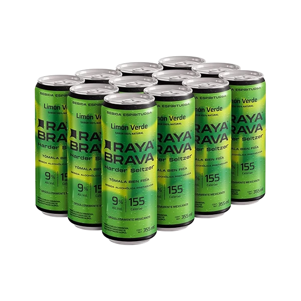 Raya Brava Limón Verde - Bebida Espirituosa con 9% Alc. 12 pack (c)